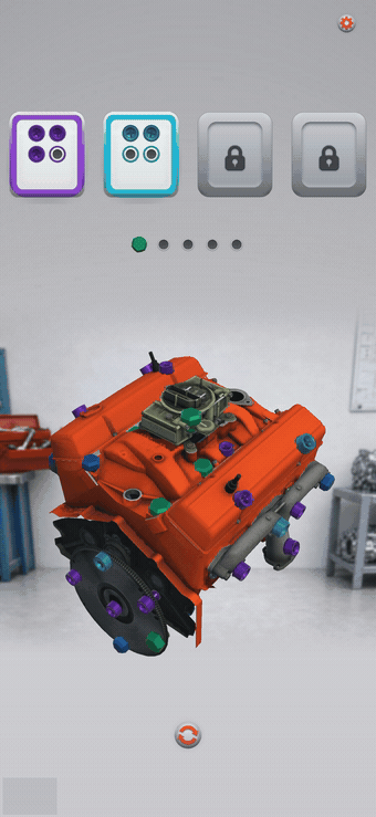 Gameplay: clearing the carburetor, and the layer ejecting once its last bolt is out